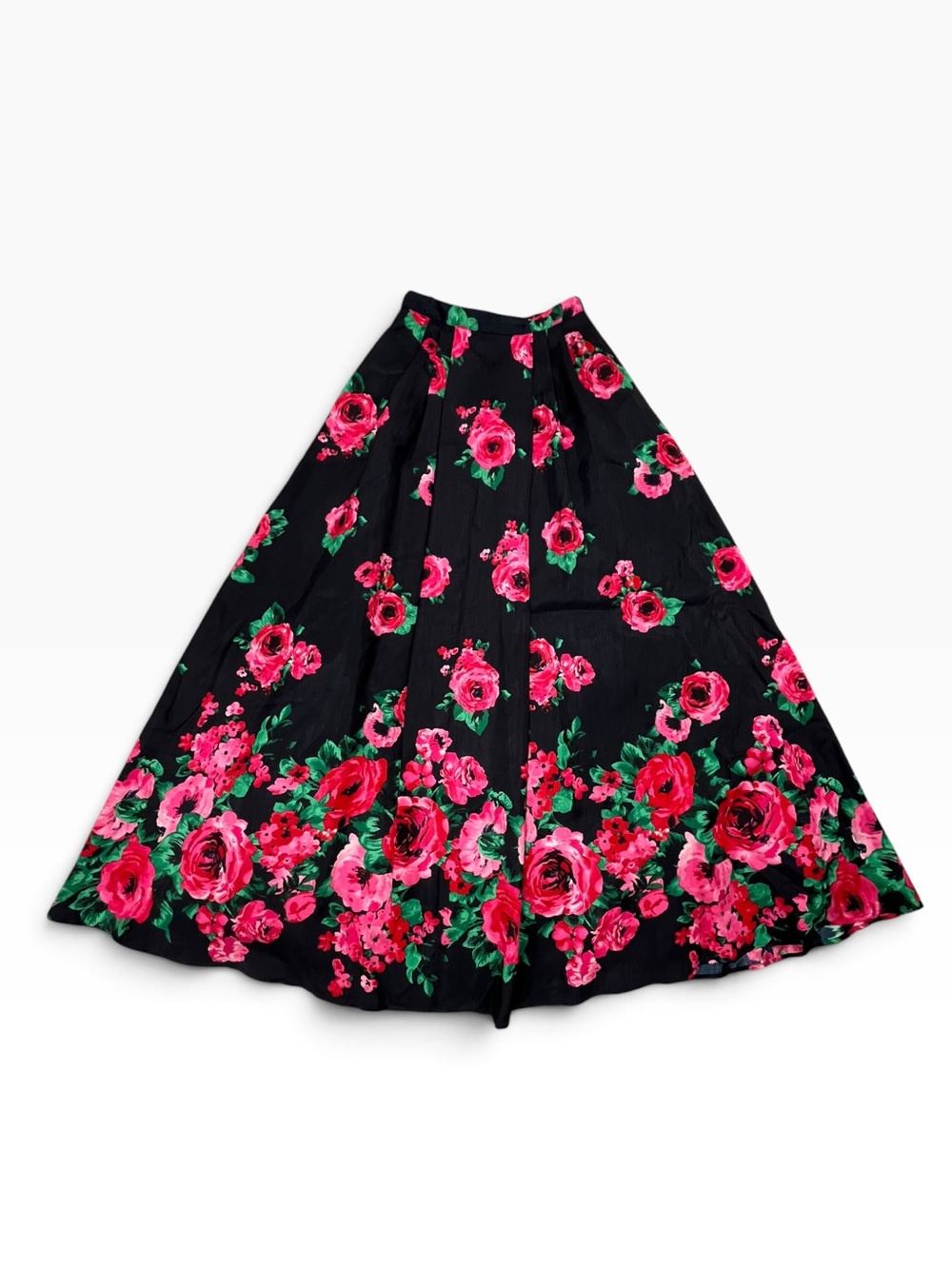 Sequin Hearts Navy Rose Floral Taffeta Ball Gown Skirt Women’s XS Formal Maxi